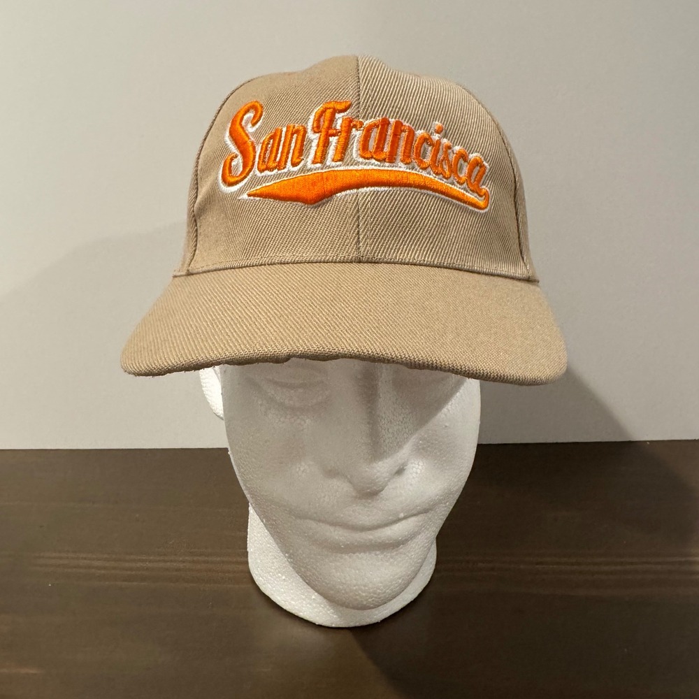 San Francisco Giants Script Hat Embroidered Baseball Cap Snapback Tan Orange OS